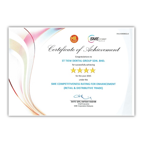 Certificate of Achievement 4 Star Score by SMECorp