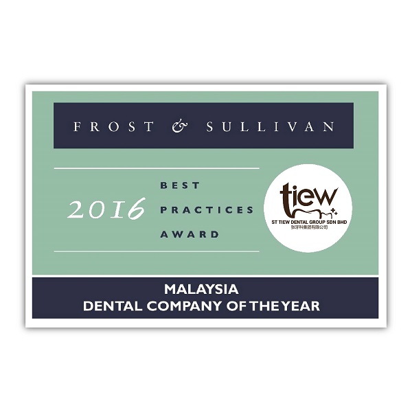 2016 Malaysia Dental Company of The Year (Frost & Sullivan Best Practices Award)